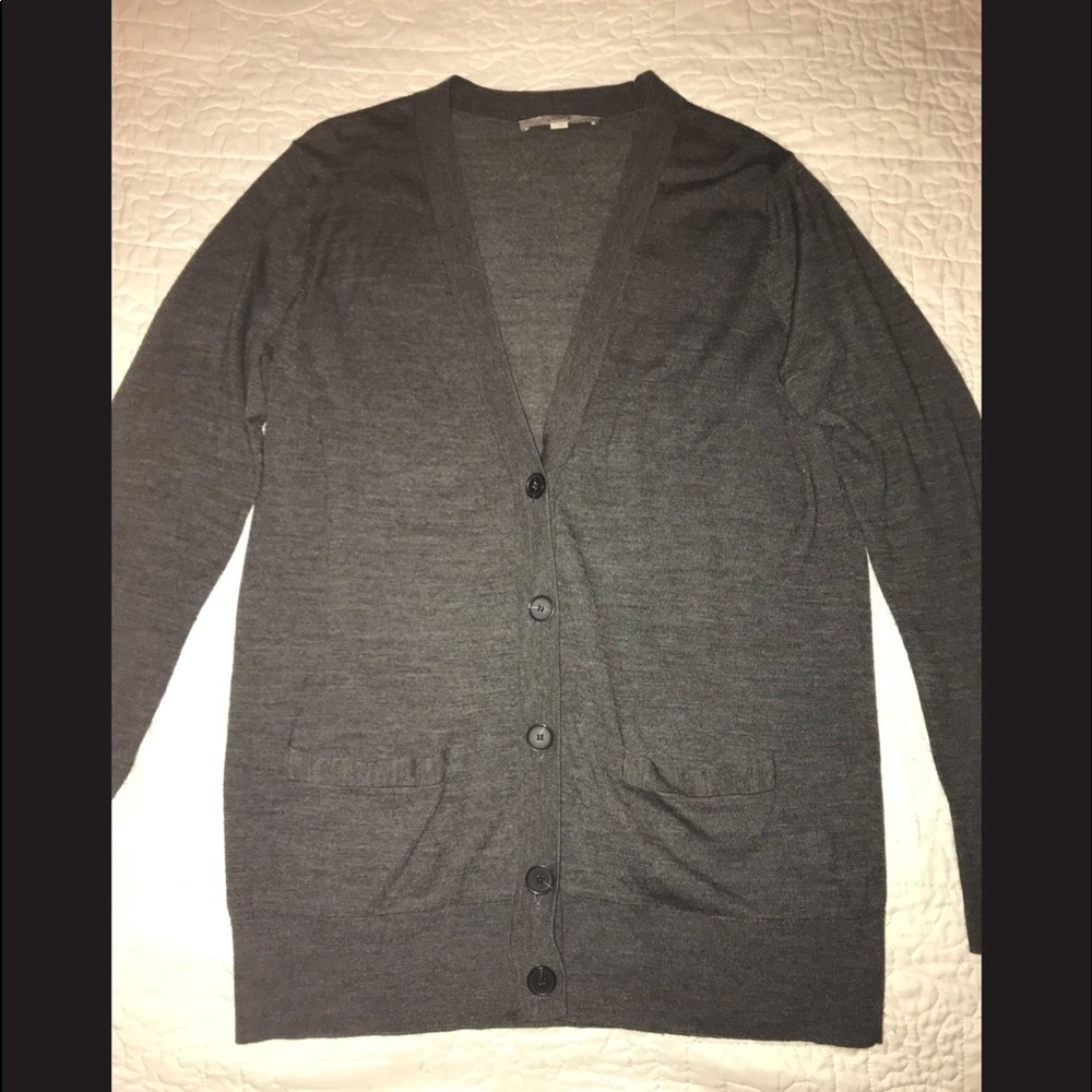 LOFT charcoal gray cardigan. Gently used condition